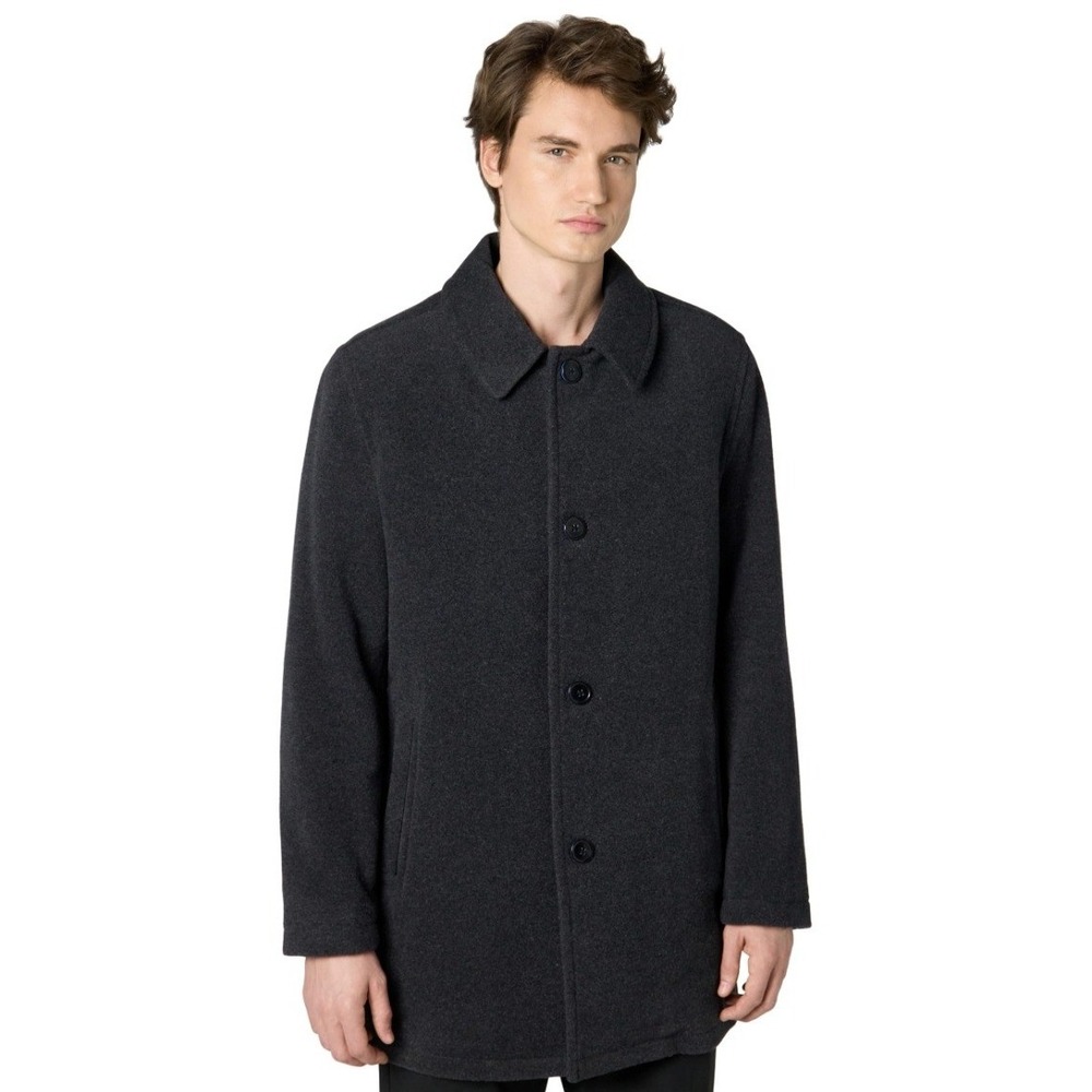Cole Haan Signature‎ Mens Charcoal Grey Wool Blend Car Coat 530SW915 S